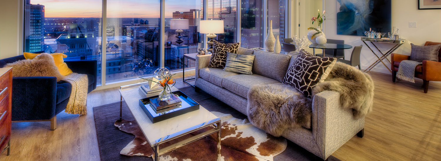 A Penthouse Living Space in One Light Luxury Apartments